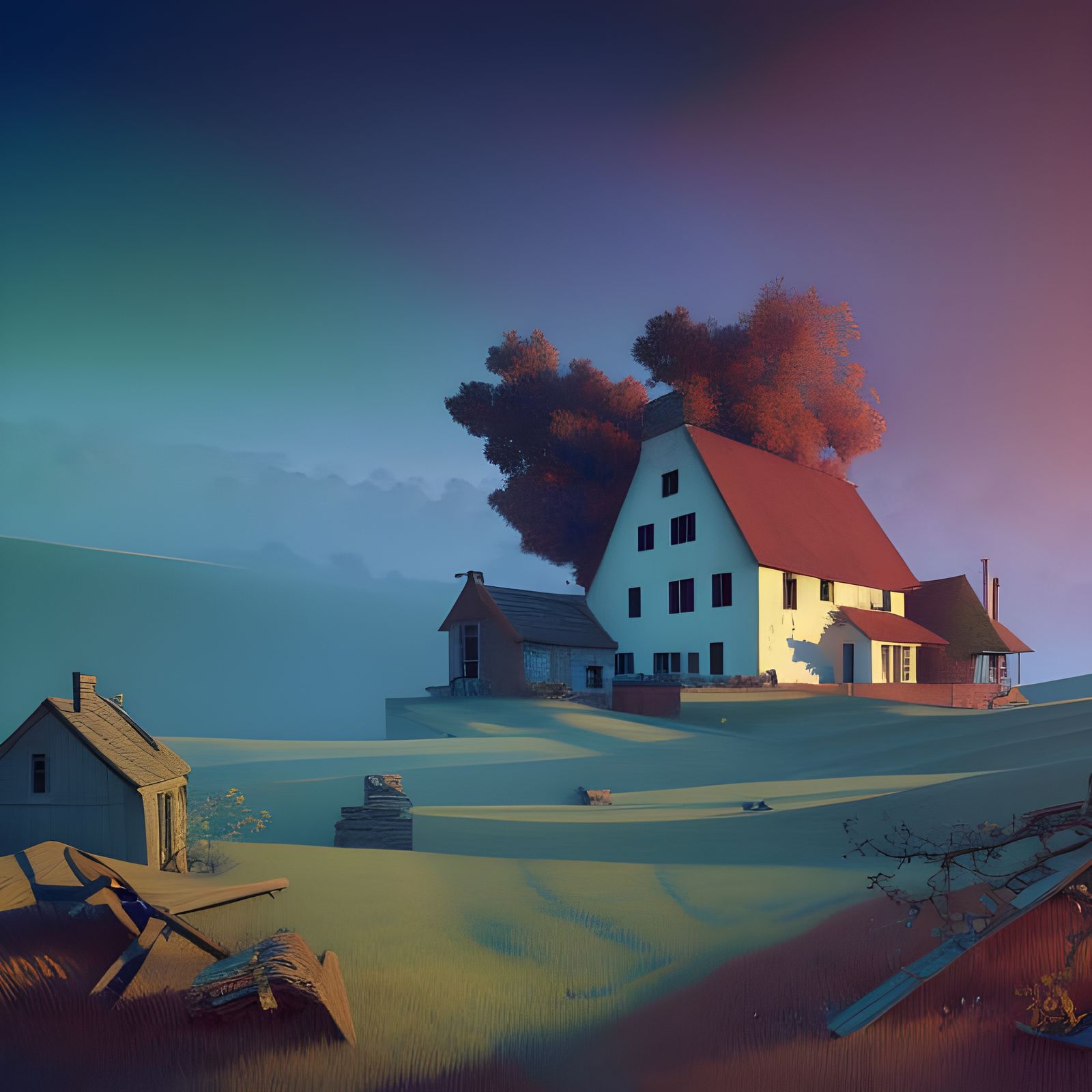 Surreal Farmhouse Inspired by Escher and Dali