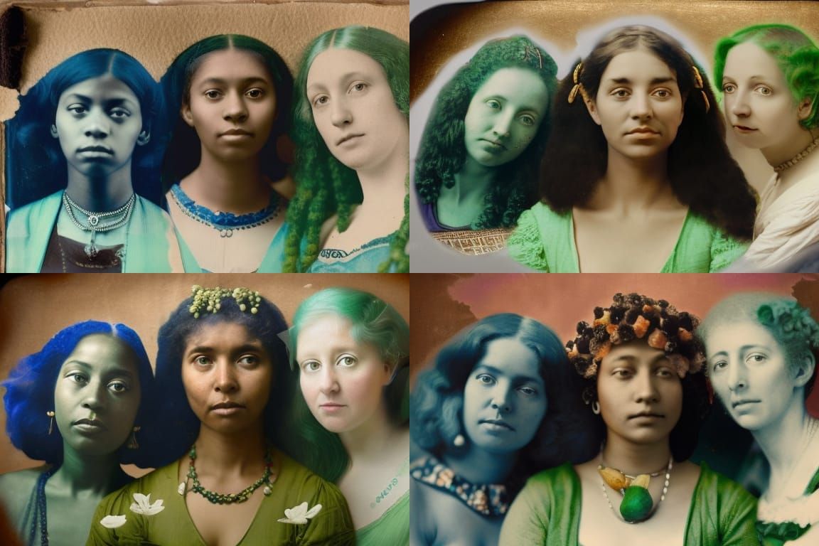 Goddesses in Daguerreotype Portrait