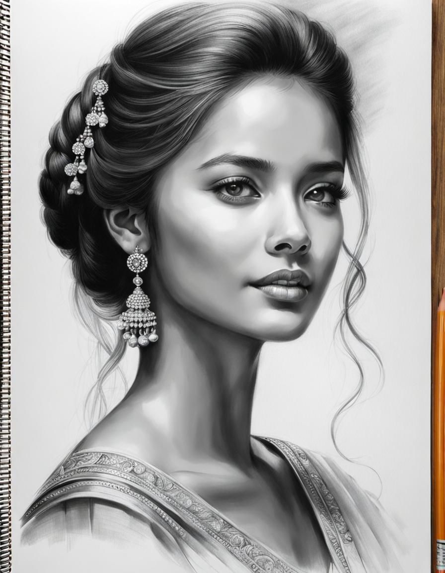 Pencil Sketch Masterpiece of an Inspiration Sketchpad