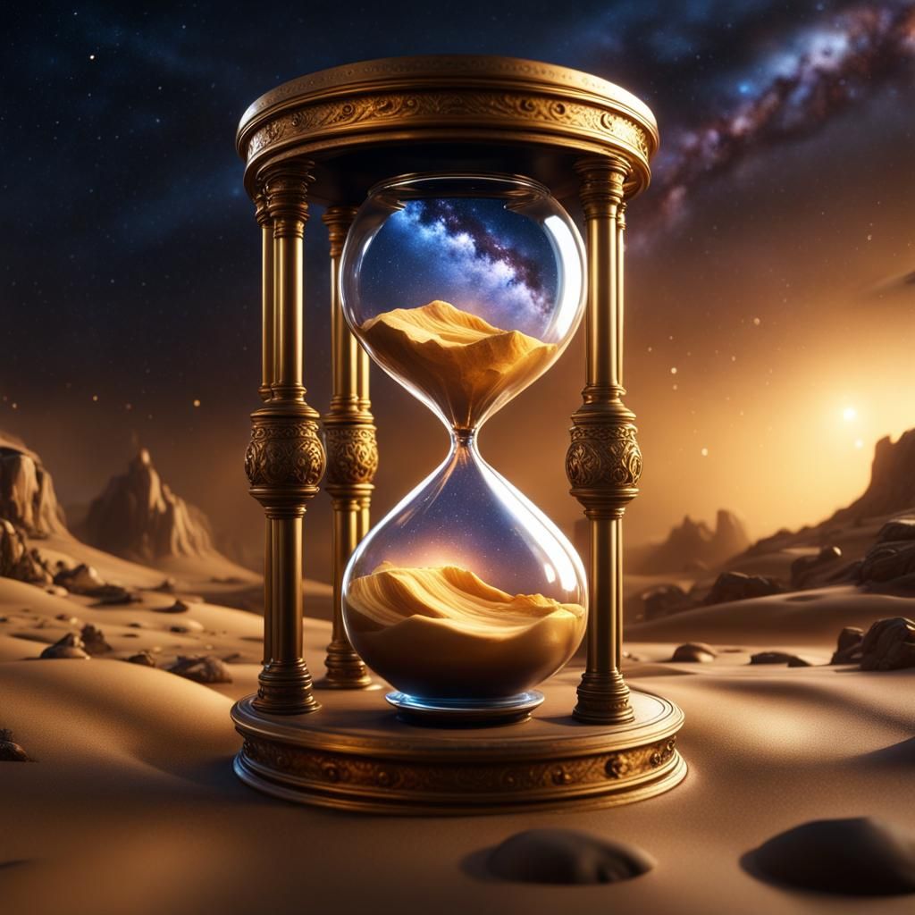 Milky Way Galaxy in Golden Hourglass