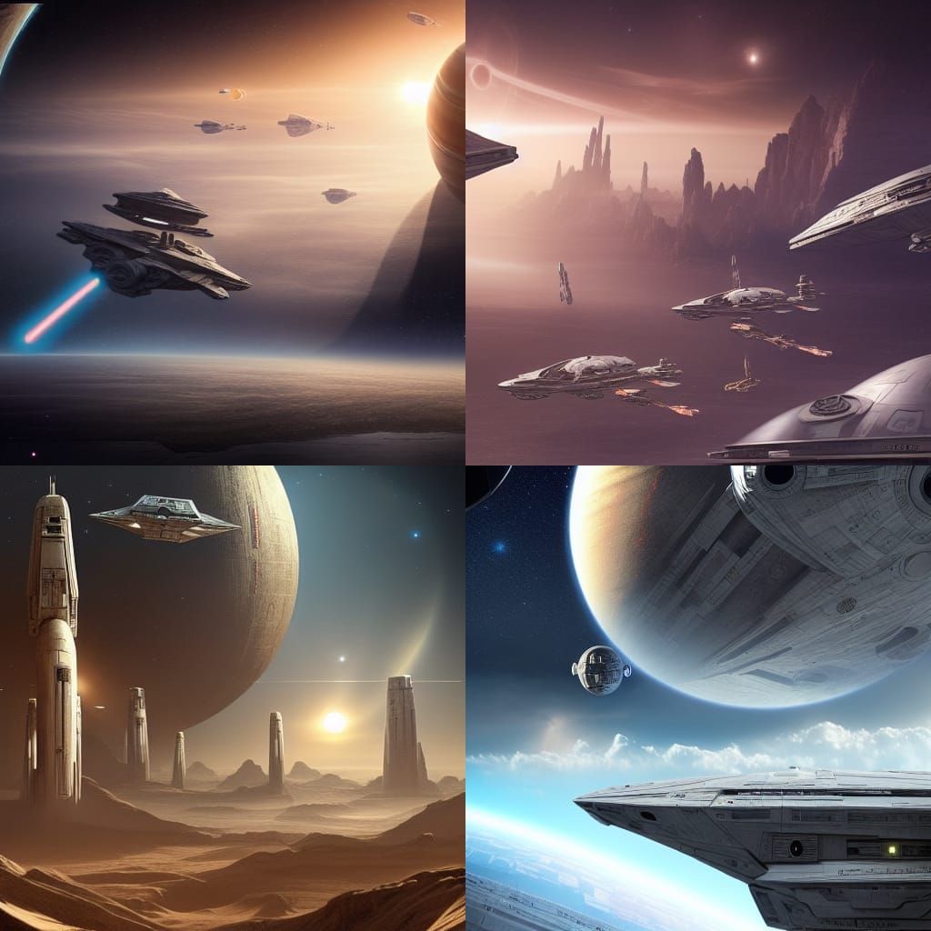 Epic Star Wars Space Scene Digital Matte Painting