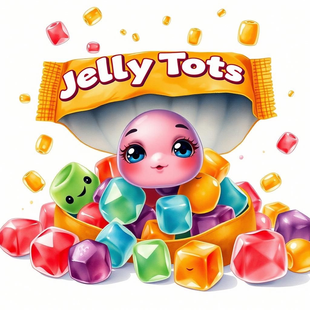 Jelly Tots Bursting Forth in Watercolor Chibi Style