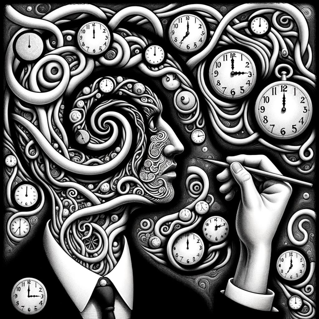 Hand Drawing Itself in M.C. Escher Style