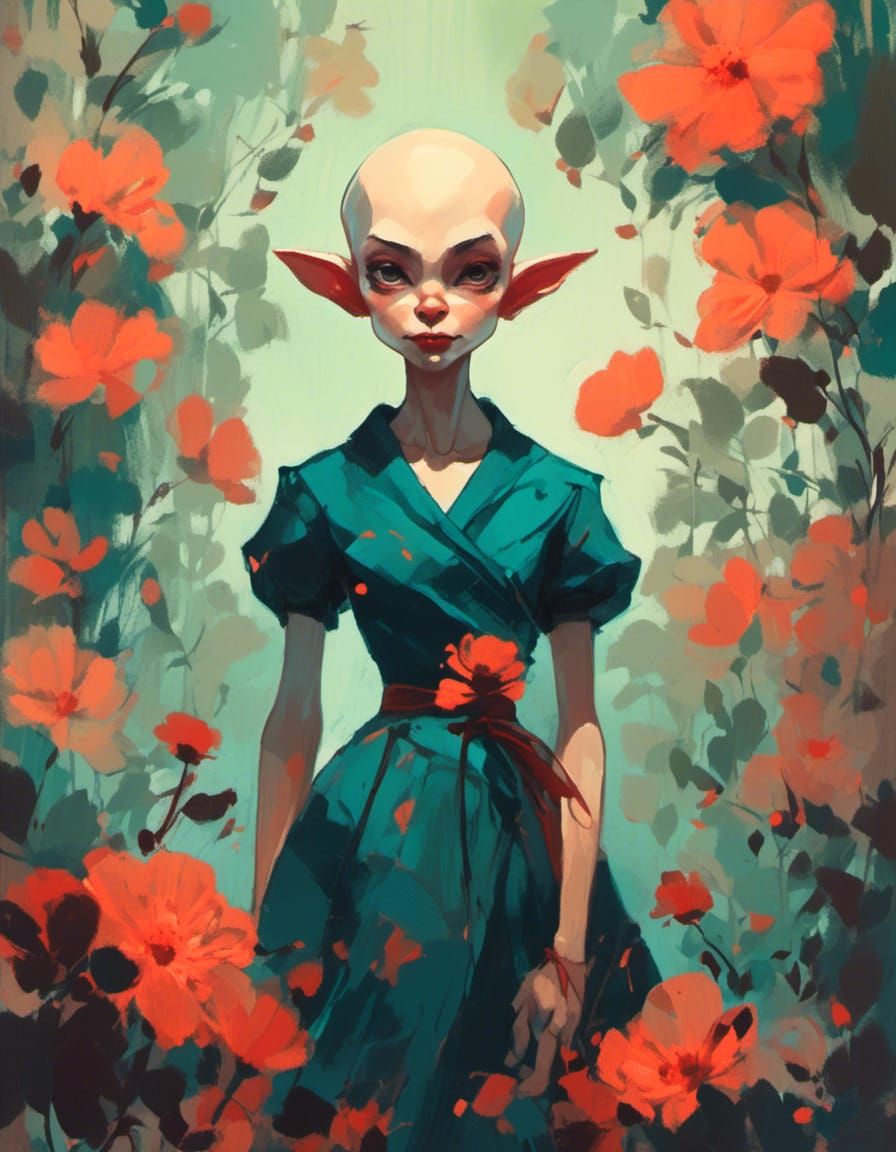 Goblin Portrait in Hyper-Real Acrylic Painting Style