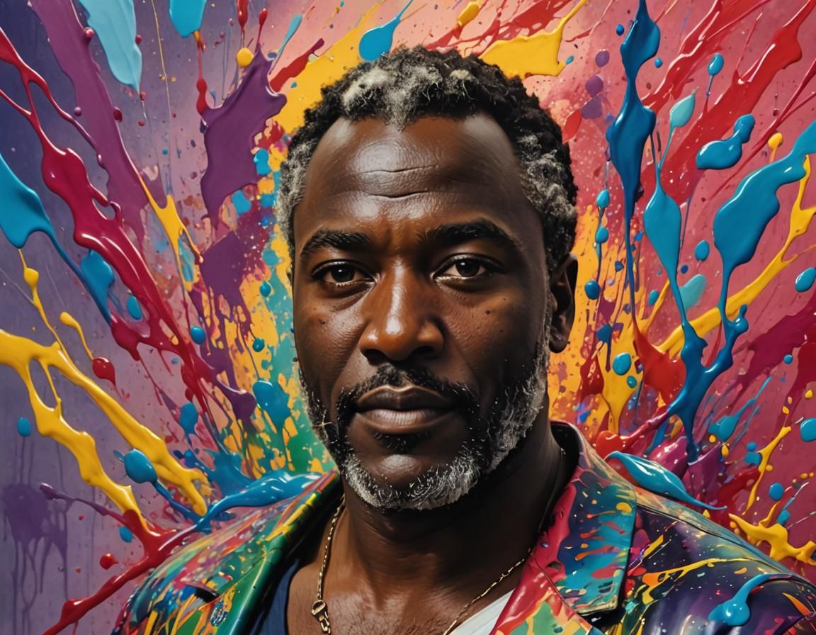 Hyperrealistic Face with Dramatic Lighting and Color