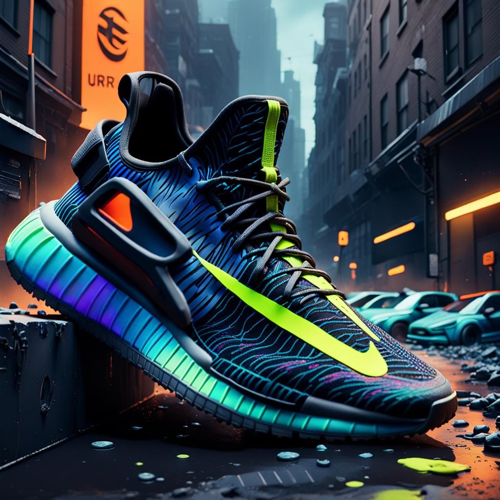 Hi-Vis Futuristic Streetwear with Torus Design, Digital Art