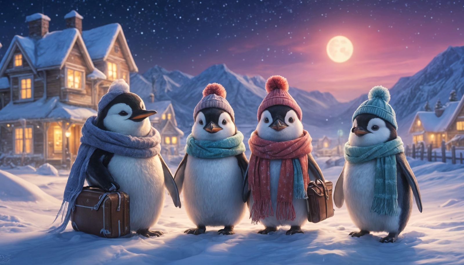 Adorable Penguins Pack for Christmas Holiday Adventure
