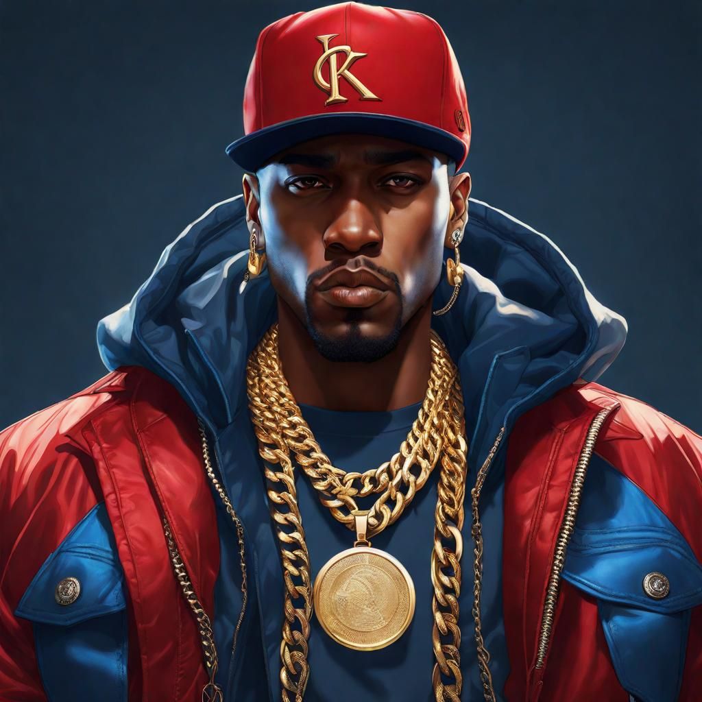 Gangster Rapper Portrait in Hyperdetailed Digital Art