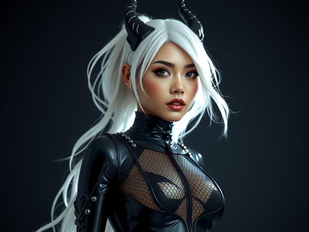 Glam Character in Latex with Dragon Ears