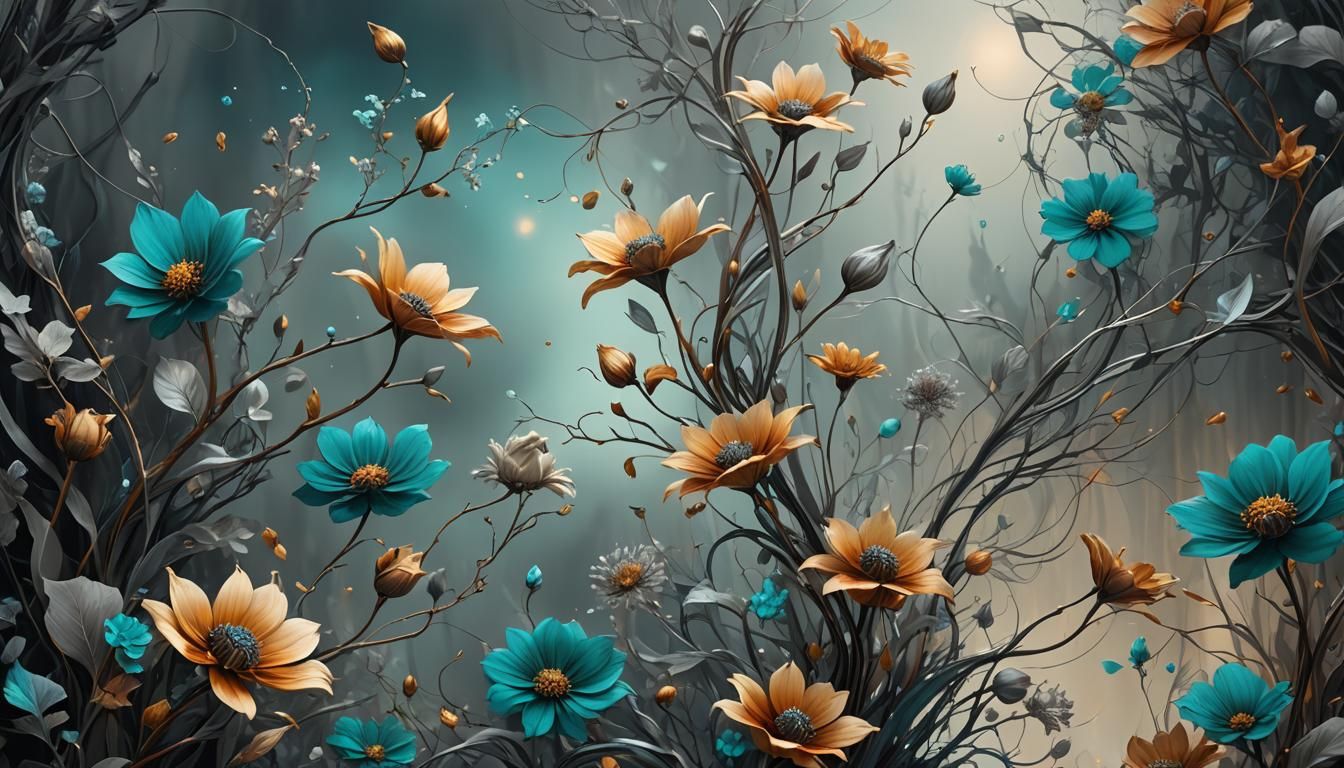 Mystical Flowers in Surrealist Matte Painting