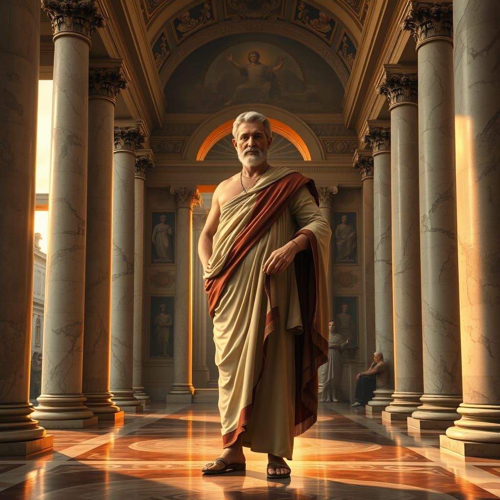 Roman Senator in Grand Atrium, Neoclassical Realism Style
