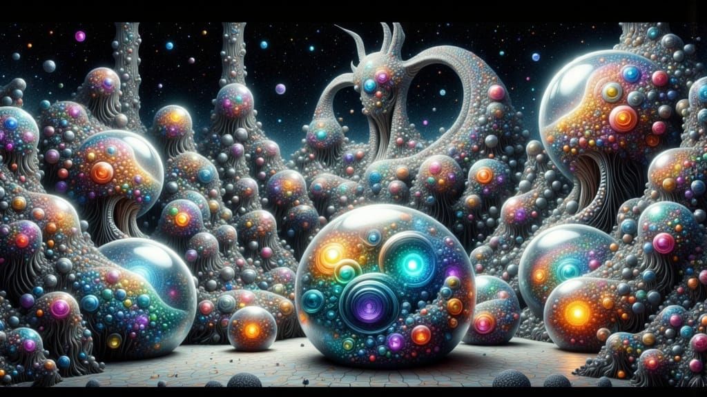 Surrealist Op-Art Oracle Seers Reading Cosmic Patterns