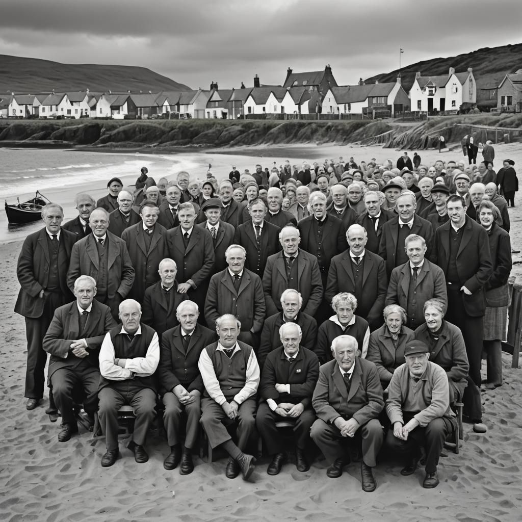 Scottish Fishing Village: Black and White Portrait
