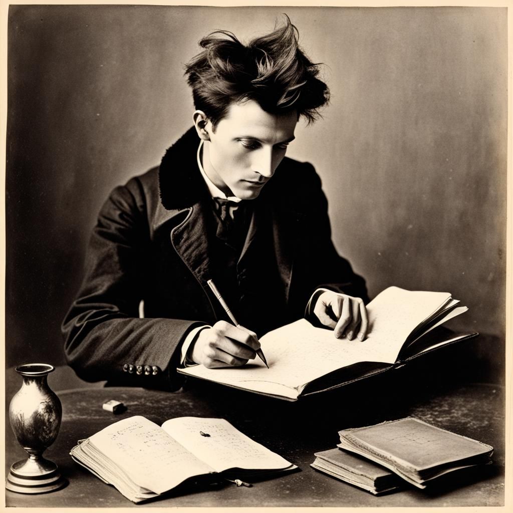 Arthur Rimbaud Writing Poetry in Douai