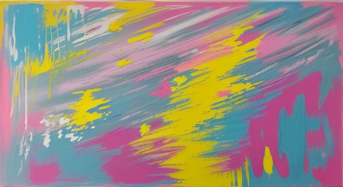 Vibrant Color Field Painting with Abstract Expressionist Sty...