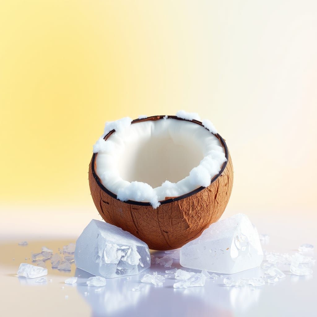 Vibrant Coconut Snowscape in 3D Digital Art