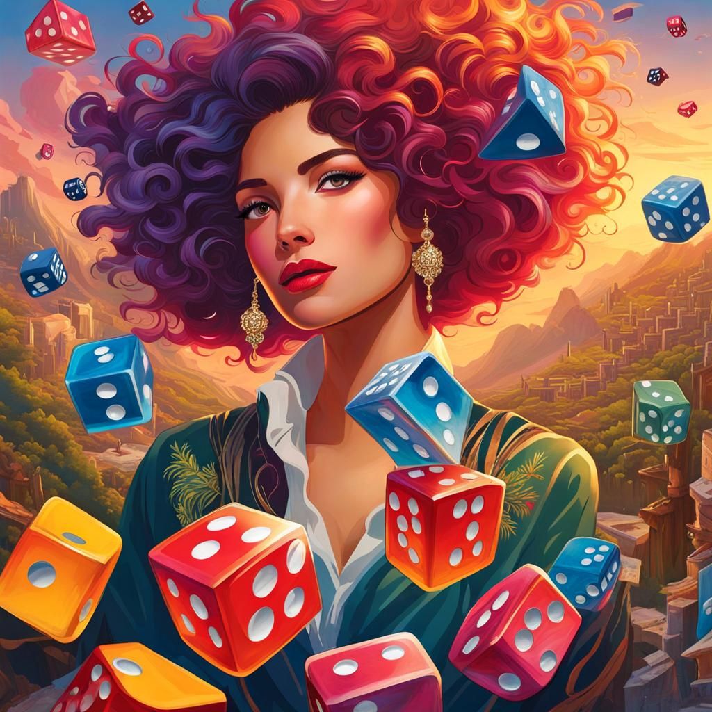 Woman Throws Giant Dice on Game Board