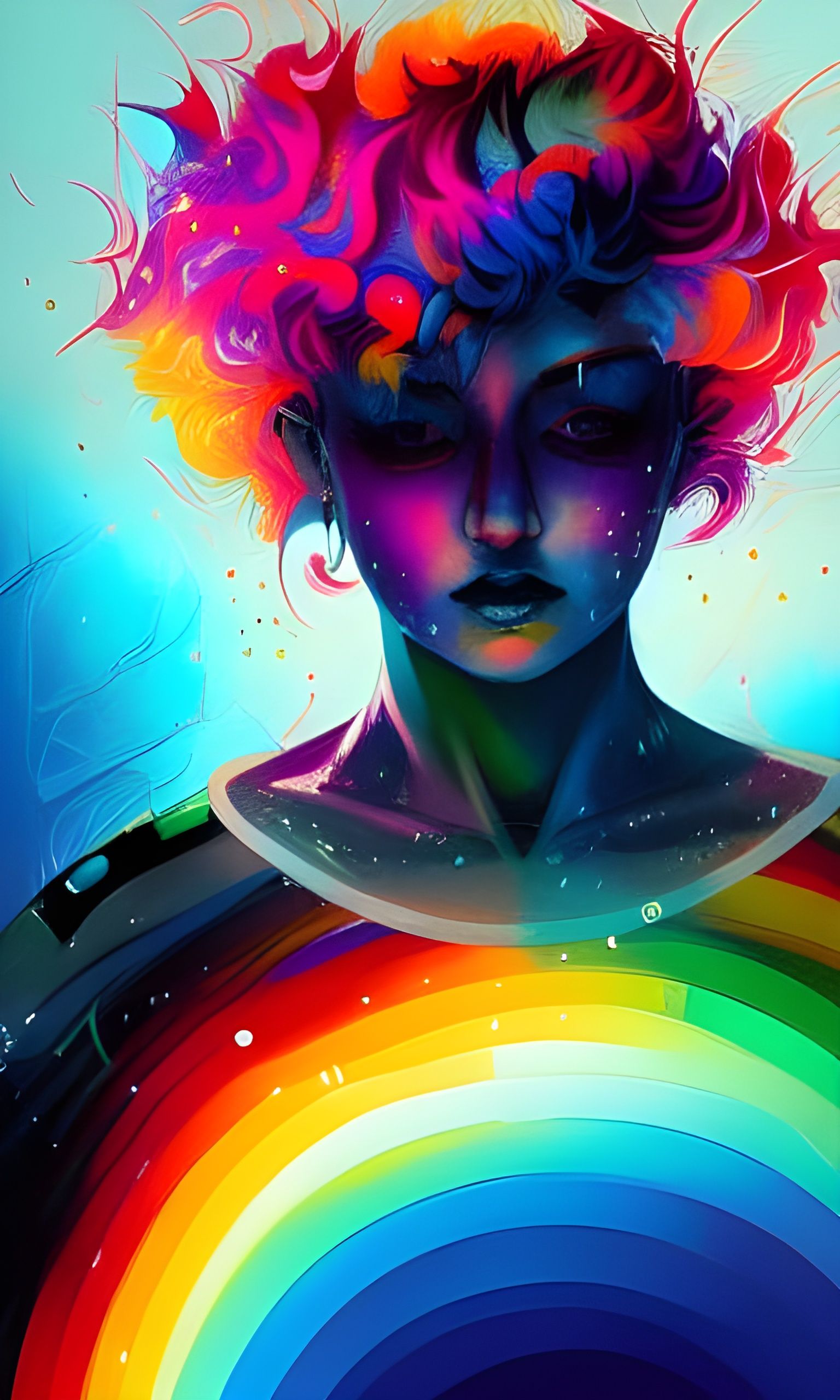 Rainbow Street Art in Splash Art Style