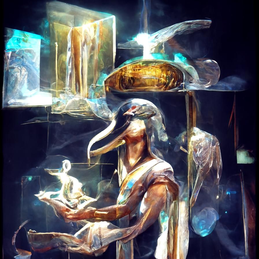 Thoth Passes Immortality Knowledge in Ancient Egyptian Dream