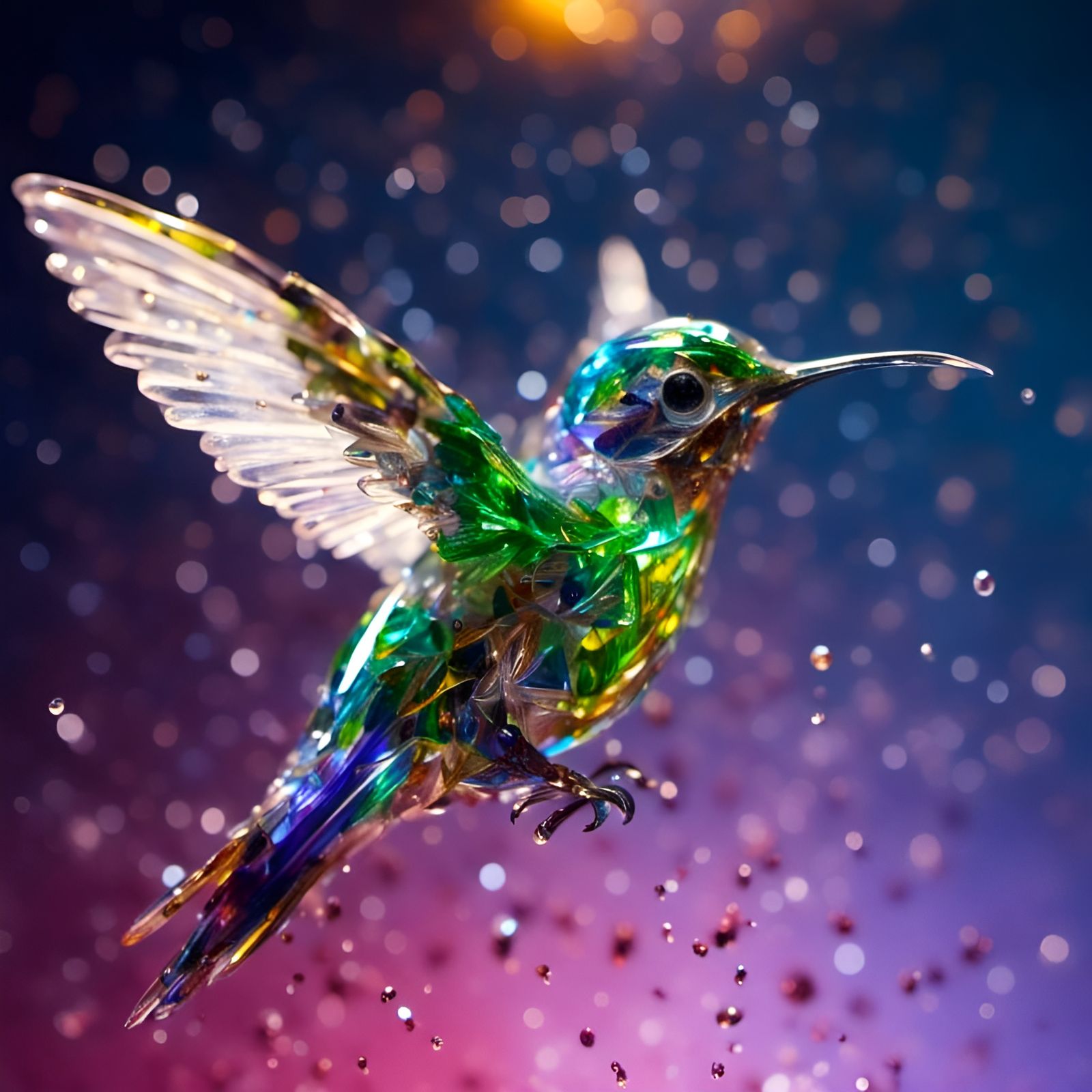 Crystalline Hummingbird in Quantum Style