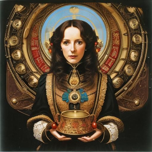 Whimsical Retrofuturistic Portrait in Murray Love Style