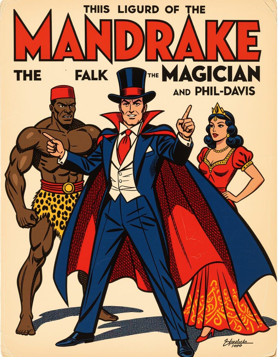 Vintage 1940s Comic Cover Art: Mandrake the Magician