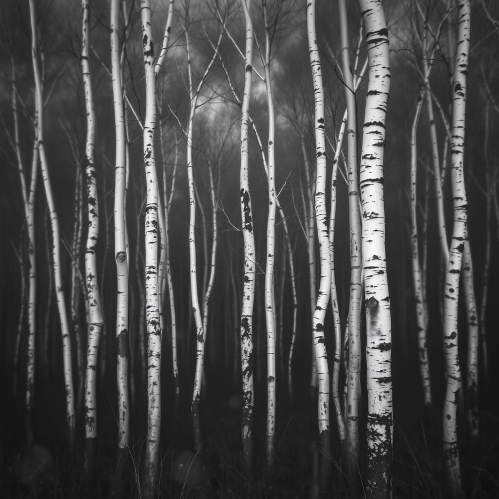 Auburn Misty Birches Photography Negative