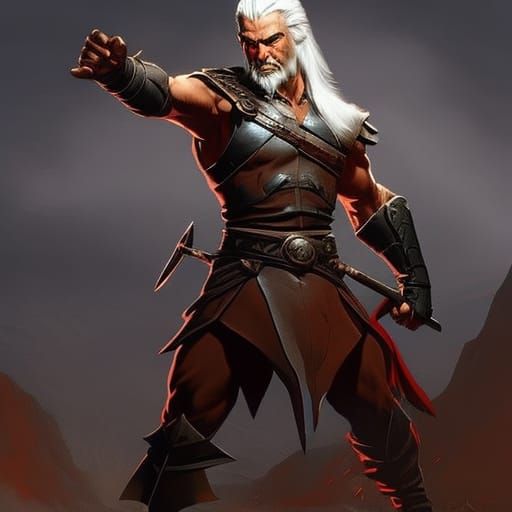 Geralt of Rivia in Dark Fantasy Style