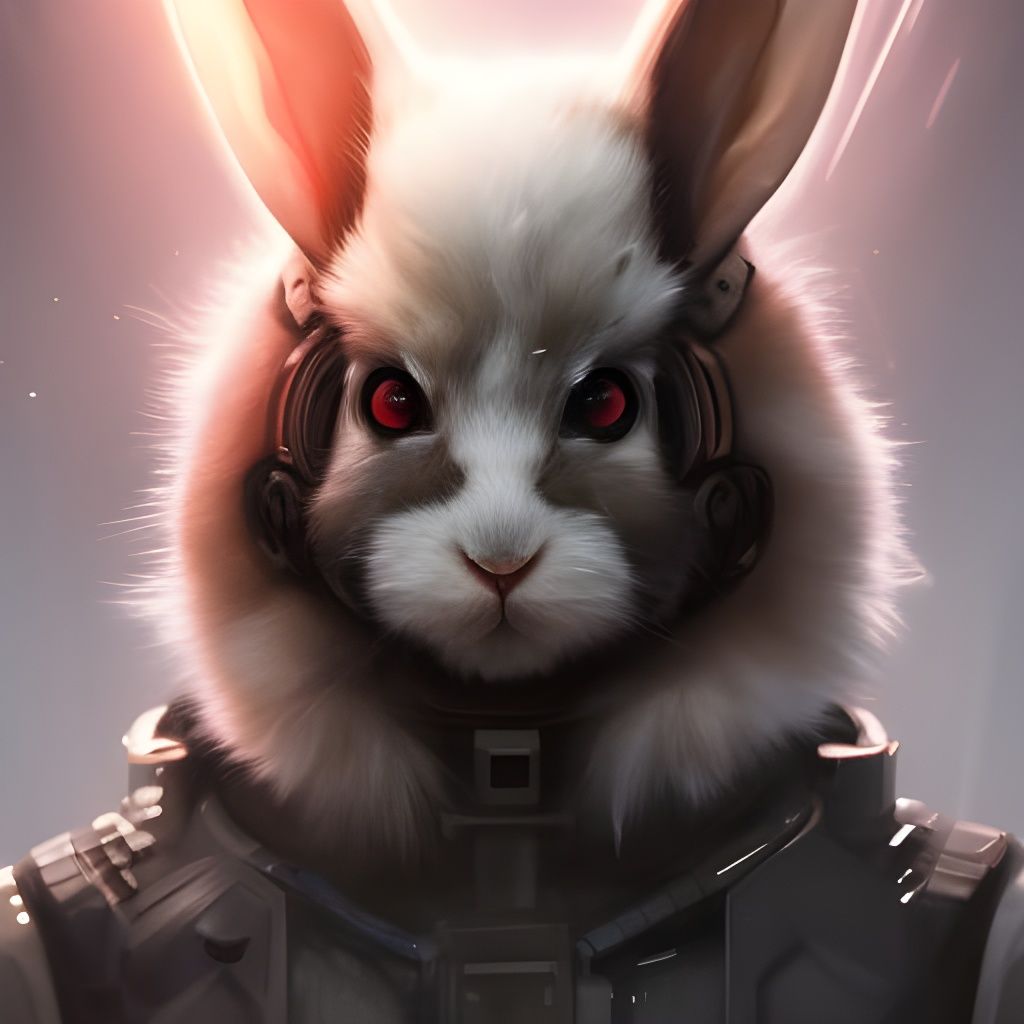 Cyberpunk Rabbit Portrait in Hyperdetailed 8K