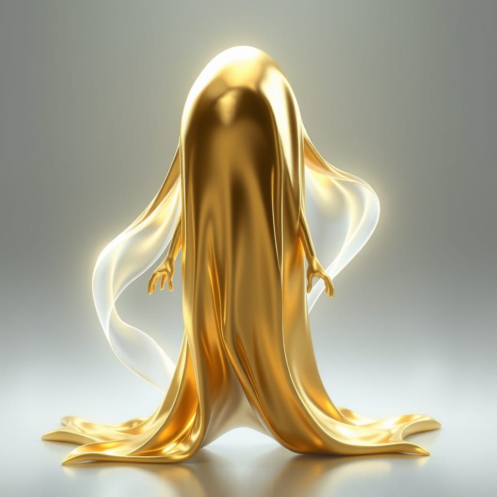Ethereal Golden Specter Radiates Cosmic Beauty
