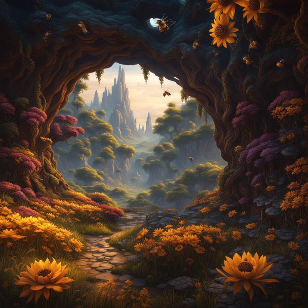 Fantastical Landscape in Detailed Matte Painting Style