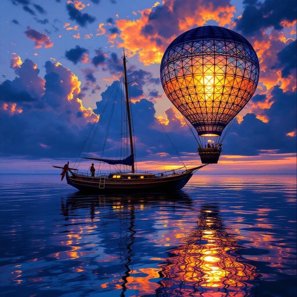 Yawl Transforms to Balloon in Art Nouveau Stained Glass