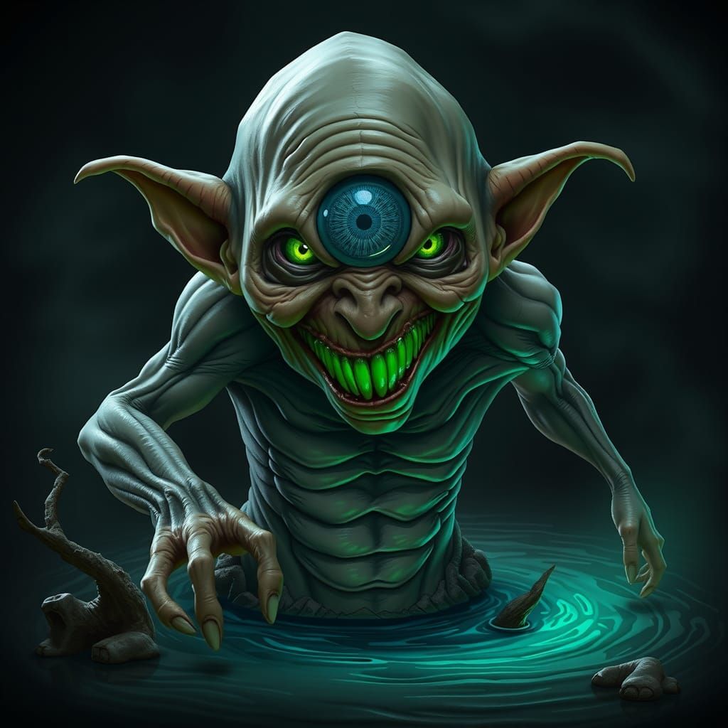 Eldritch Horror: Grotesque Creature by Dark Pond