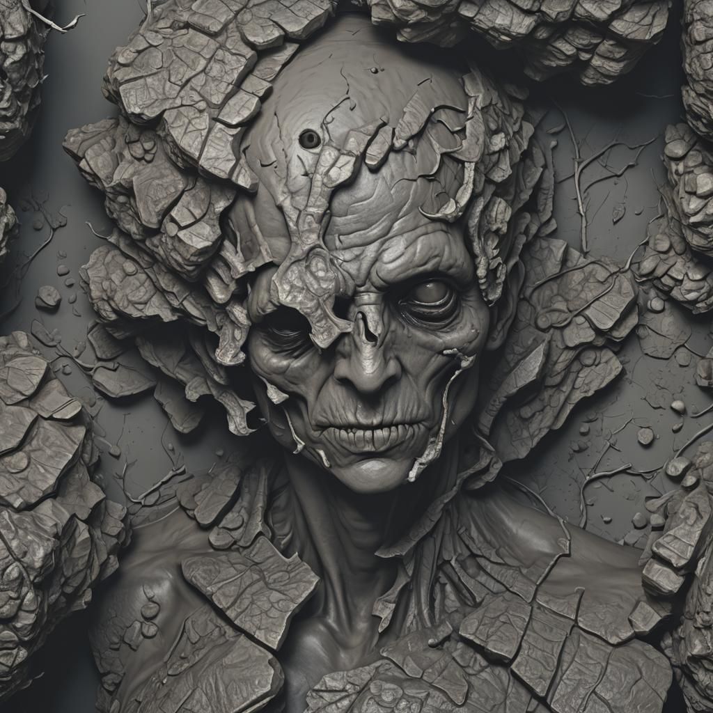 Disturbing Image Rendered with 3D Shading