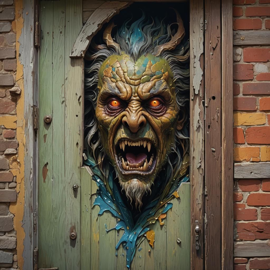 Mysterious Creature in Old House: Hyperrealistic Concept Art