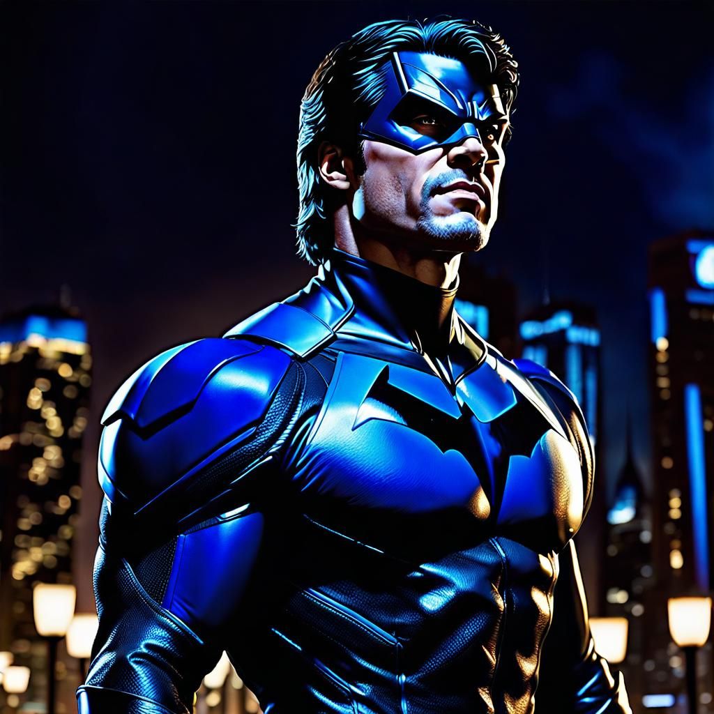 Nightwing Battles in Colorful Conceptual Art
