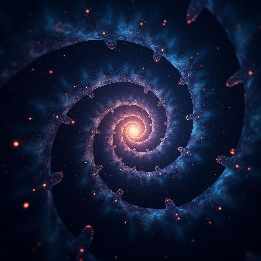 Cosmic Fibonacci Sequence in Fractal Art Style