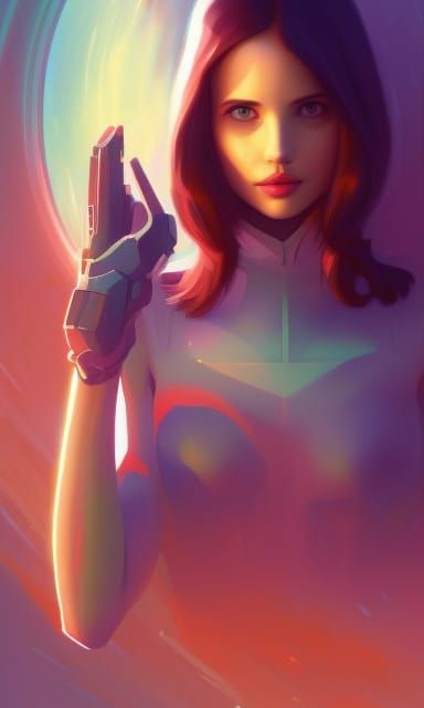 Sci-Fi Space Travel Poster in Art Nouveau Style