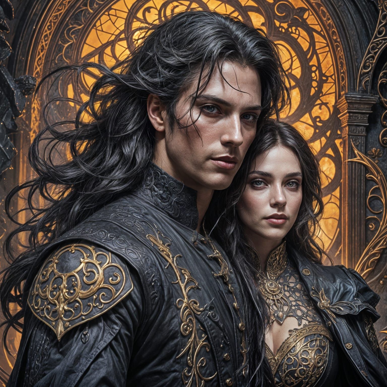 Gothic Couple in Dark Fantasy Concept Art
