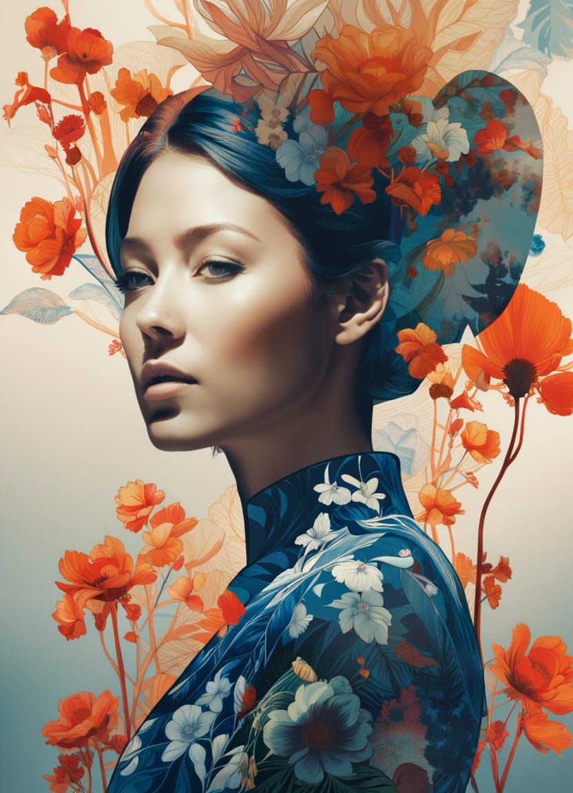 Floral Silhouette: Double Exposure Portrait