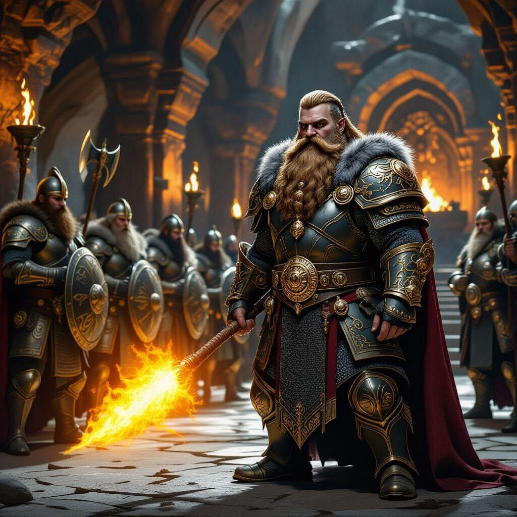 Dwarf King with Royal Bodyguards
