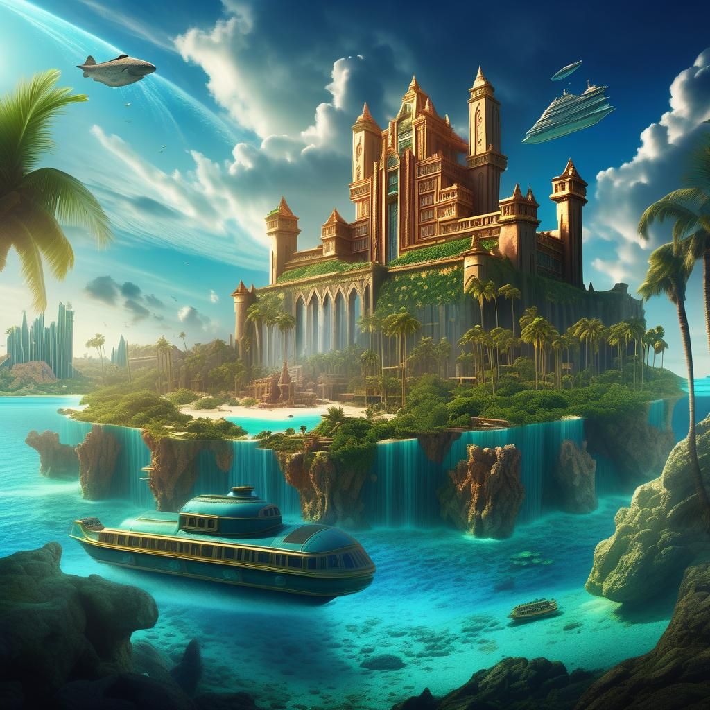 Atlantis Island: Epic Digital Matte Painting