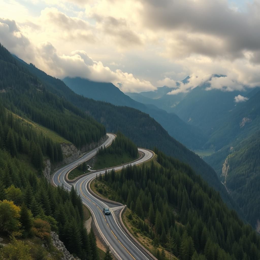 Scenic Transfagarasan Highway in Romantic Style