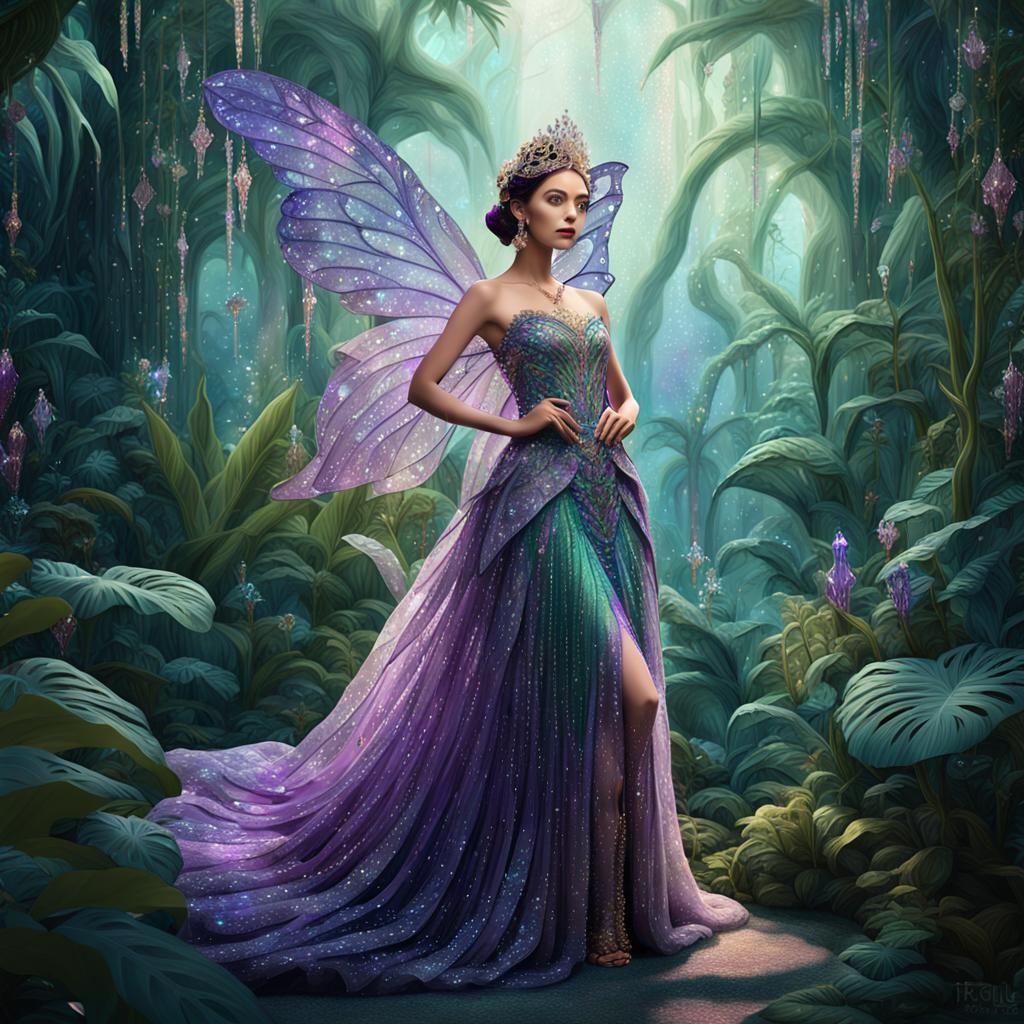 Fairy Princess in Enchanted Tropical Forest