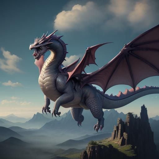 Giant Inflatable Dragon Soaring: Fantasy Concept Art