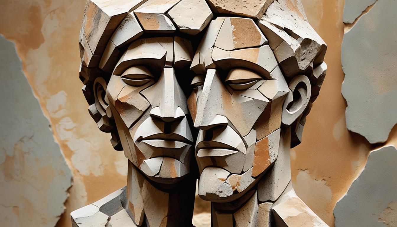 Monumental Sculpture with Abstracted Features in Uruguayan M...