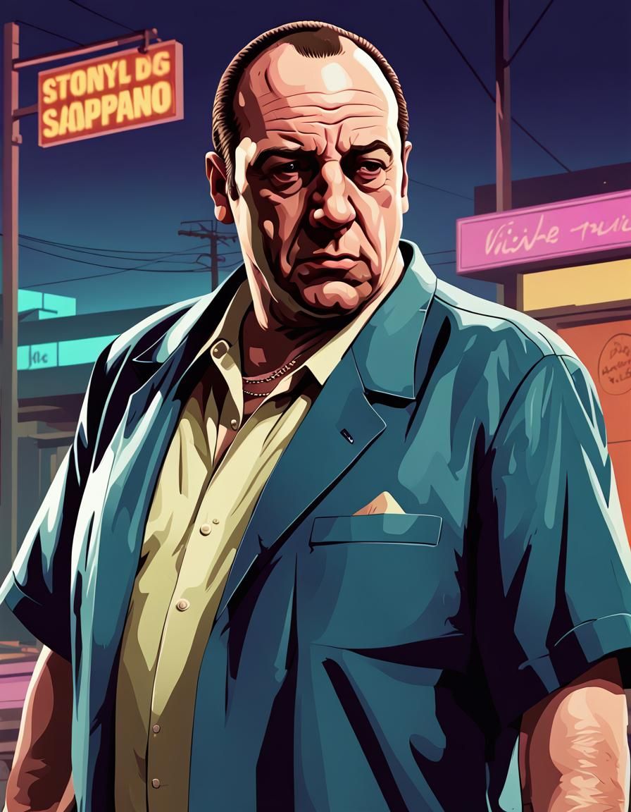 Tony Soprano as GTA Character in Vector Art