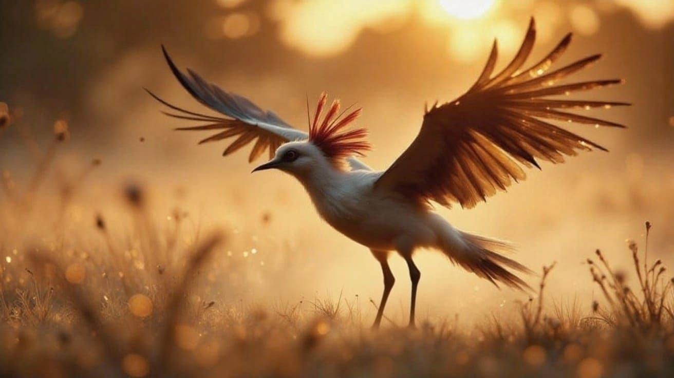 Secretary Bird Hunting in Savanna