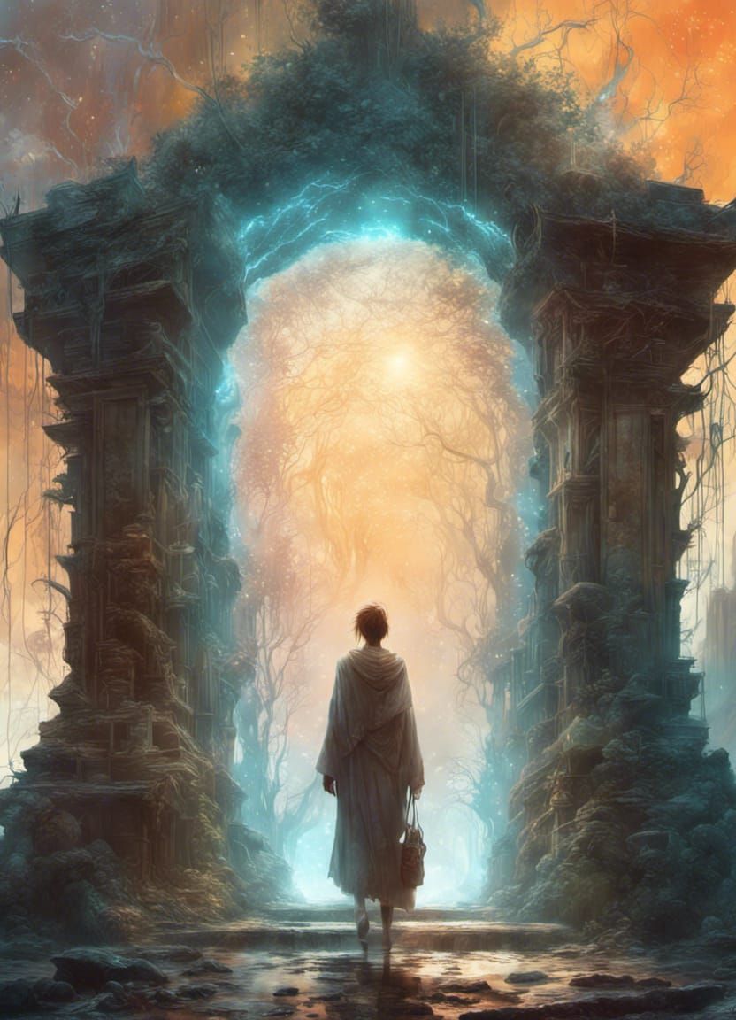 Fantastic Gate to Another World: Digital Illustration