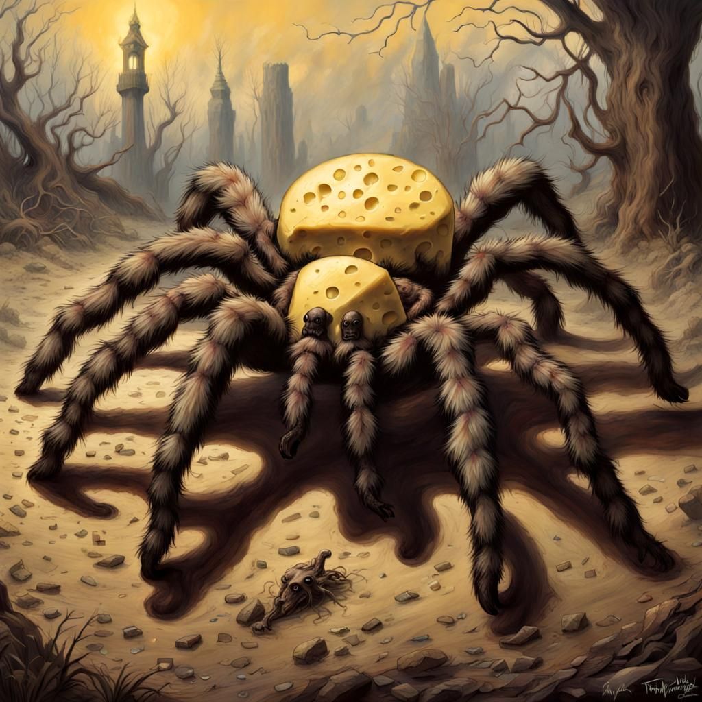 Cheese Tarantula in Gothic Horror Style